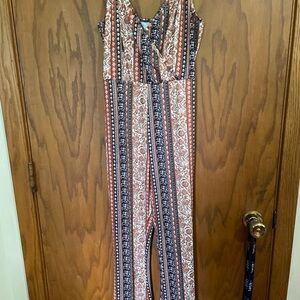 Source Unknown Striped Jumpsuit in Brown and Black